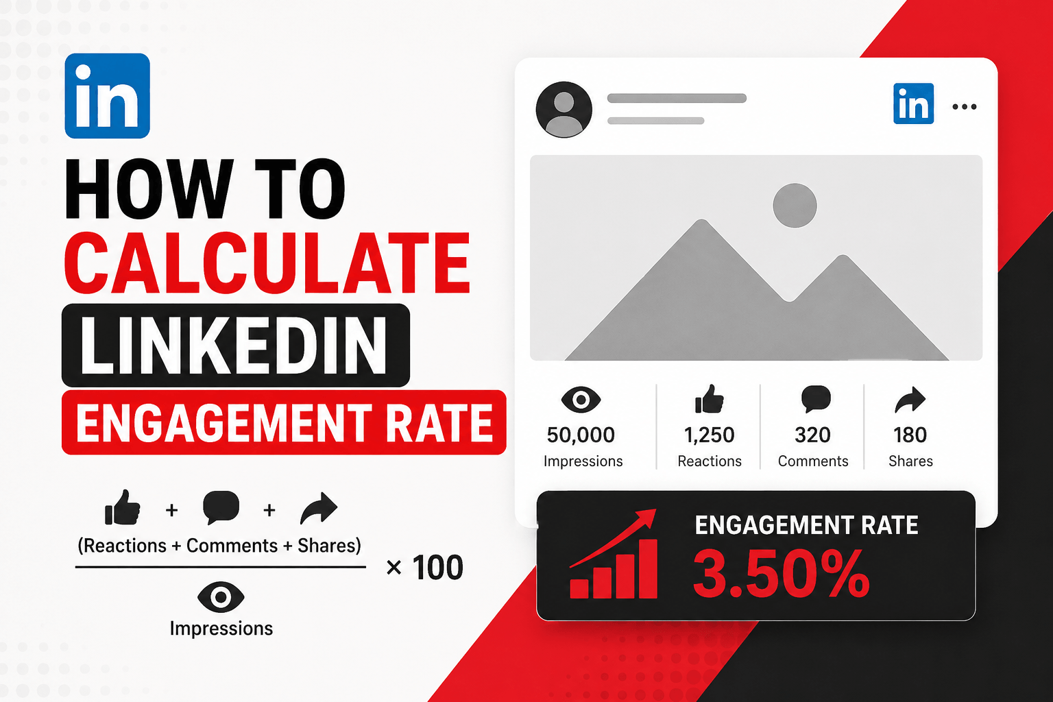 Calculating LinkedIn post engagement rate from analytics