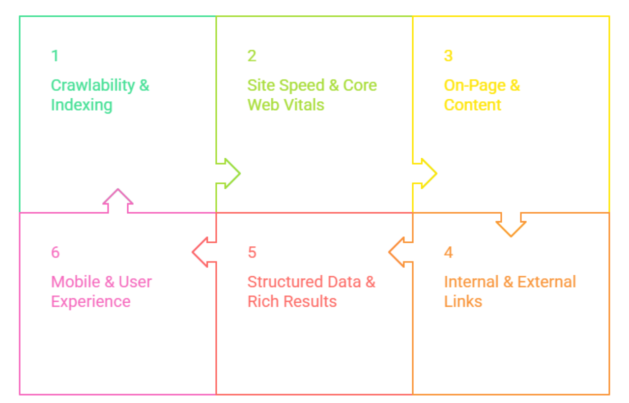 Working through an SEO audit checklist for a website