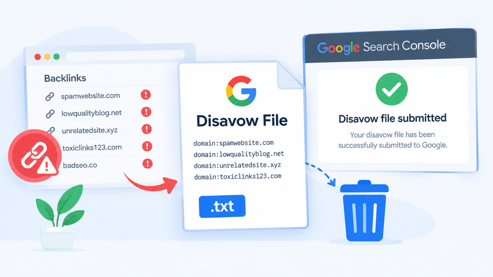 Creating a Google disavow file for toxic backlinks