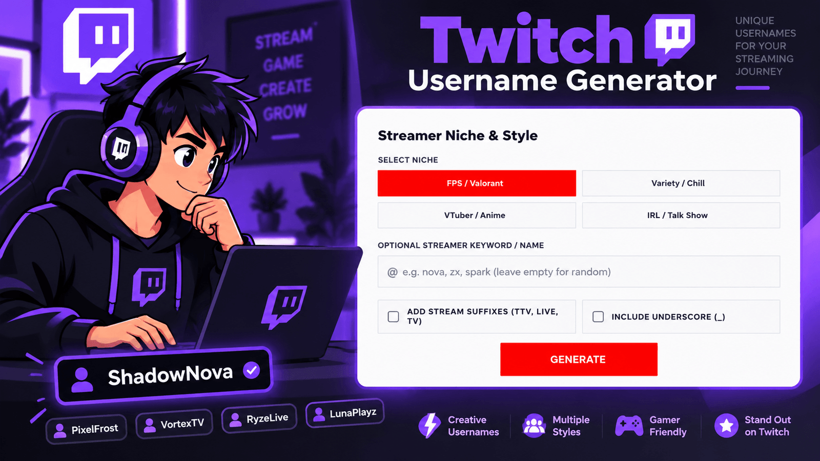 Twitch Username Generator
